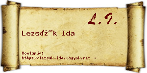 Lezsák Ida névjegykártya
